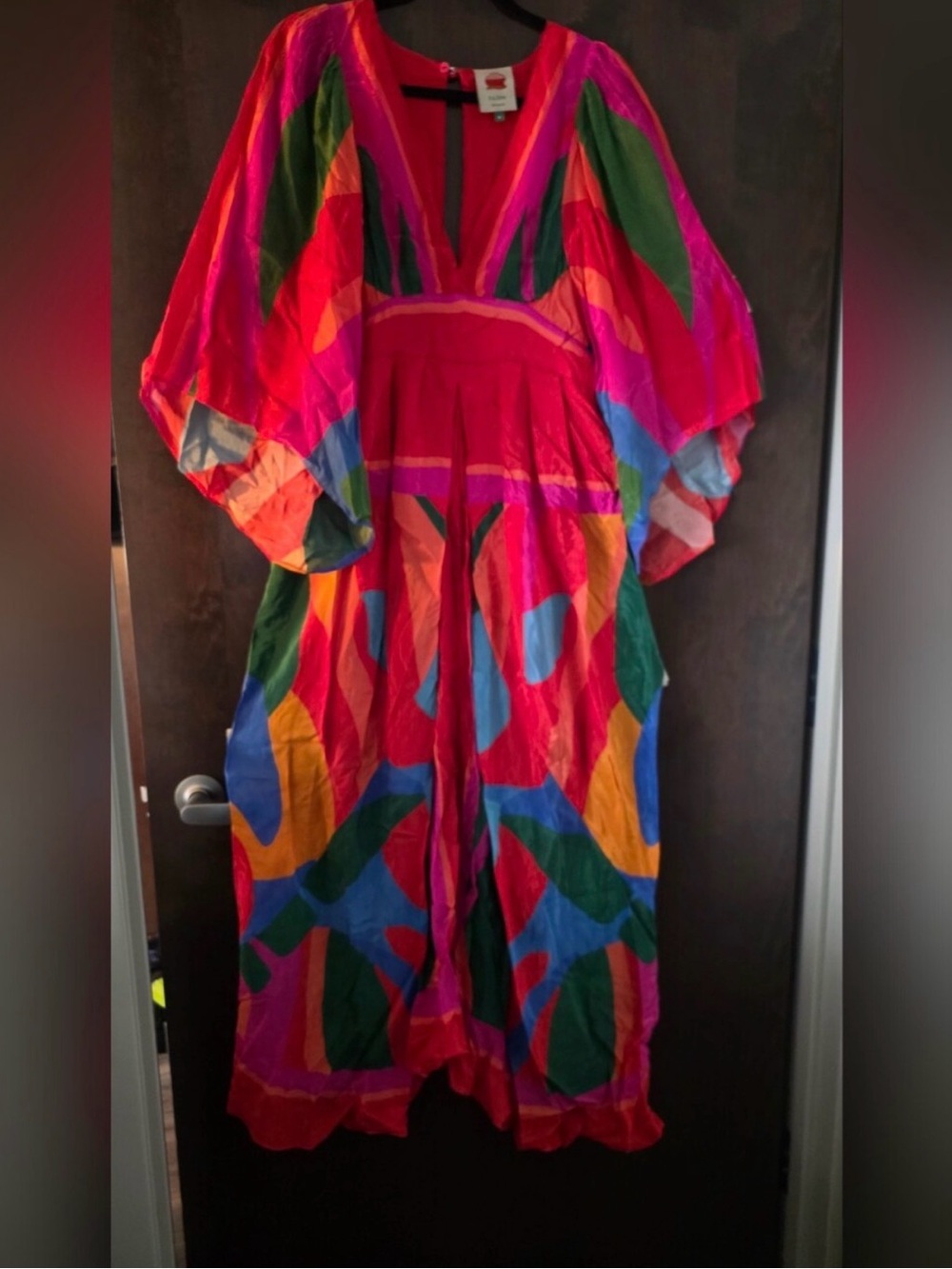 Farm Rio Tropical Handkerchief Sleeve Midi Dress - Picture 4 of 6